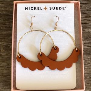 Nickel & Suede Leather Earrings - Terracotta Havens
